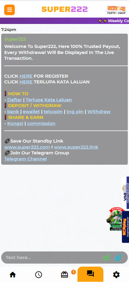 Super222 - Live Chat - Rollex118