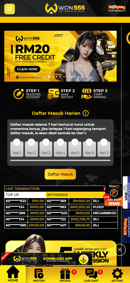 WON555 - Homepage - Rollex118