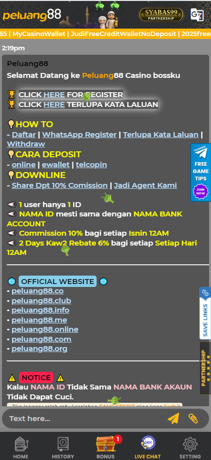 Peluang88 - Live Chat - Rollex118