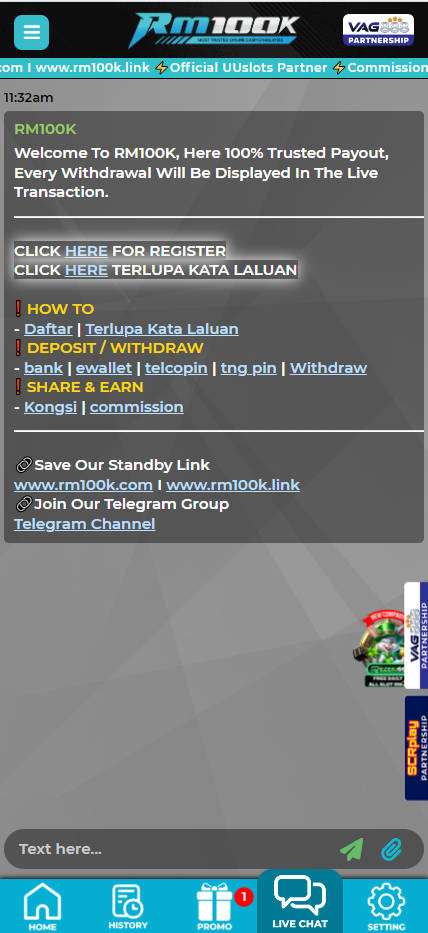 RM100K - Live Chat - Rollex118